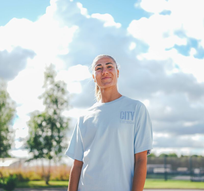 MCFC WOMENS TONAL BF TEE - light blue