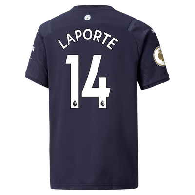 Kids Manchester City 3rd Shirt 21/22 with Aymeric Laporte printing