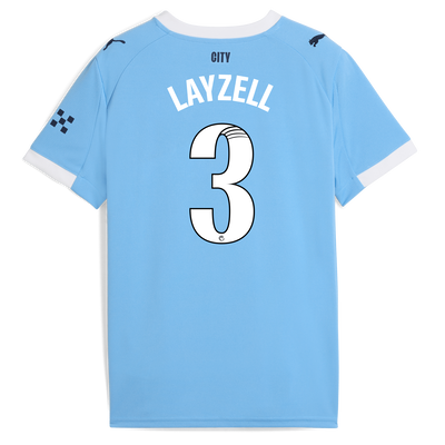 Kids' Manchester City Home Jersey 2025/26 With LAYZELL 3 Printing