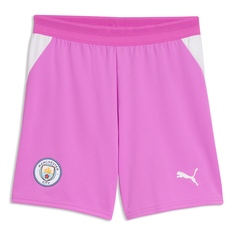 Kids' Man City Goalkeeper Shorts 2026/27 electric orchid-puma white unisex - Size 7/8 from polyester  - Official Manchester City FC store