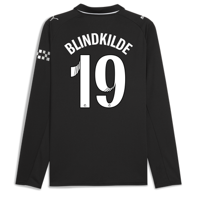 Manchester City Away Jersey 2025/26 Long Sleeve With BLINDKILDE 19 Printing