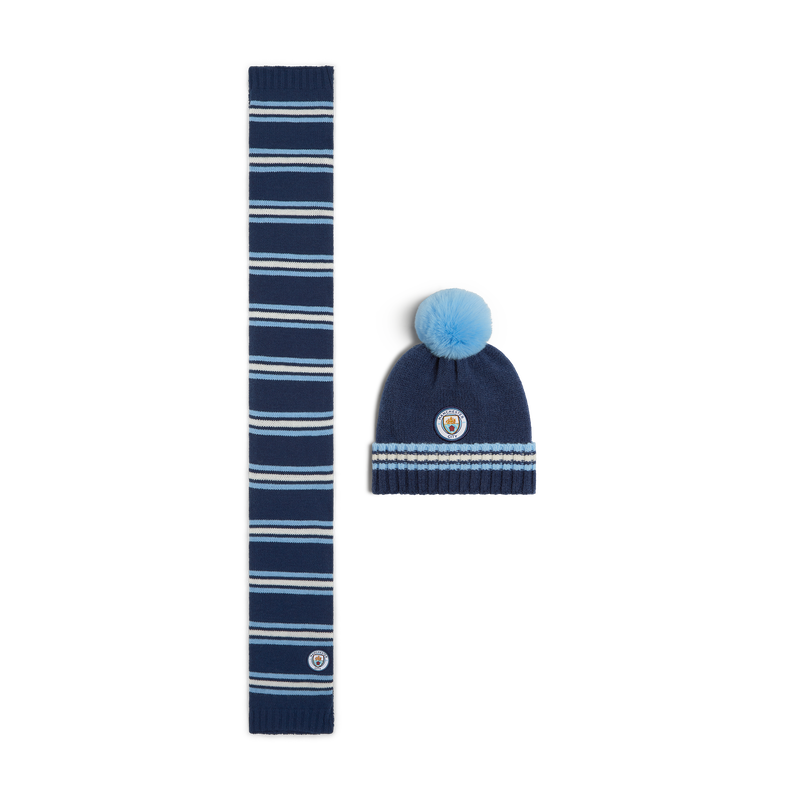 MCFC FW KIDS HAT & SCARF SET - navy