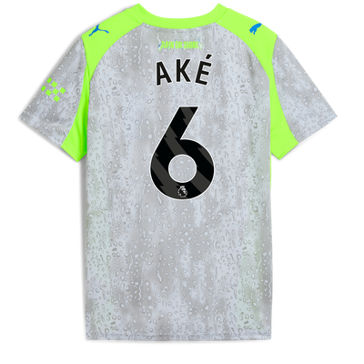 Kids' Manchester City Third Jersey 2025/26 With AKÉ 6 Printing