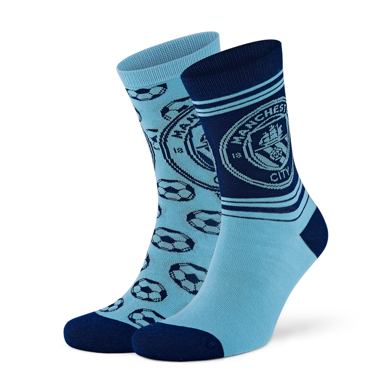 MCFC FW KIDS 2PK FTBL SOCKS - blue