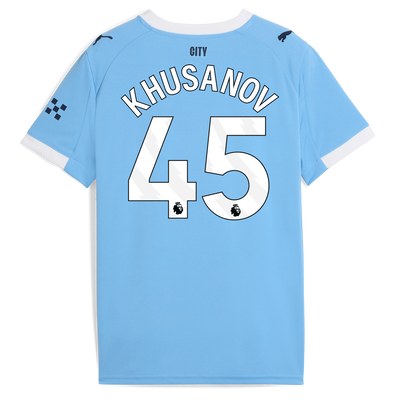 Maillot domicile enfant Manchester City 2025/26 avec impression KHUSANOV 45