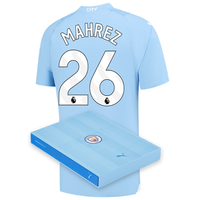 Manchester City Authentic Home Jersey 2023/24 with MAHREZ 26 printing in Gift Box