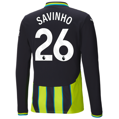 Manchester City Away Jersey 2024/25 Long Sleeve With SAVINHO 26 Printing