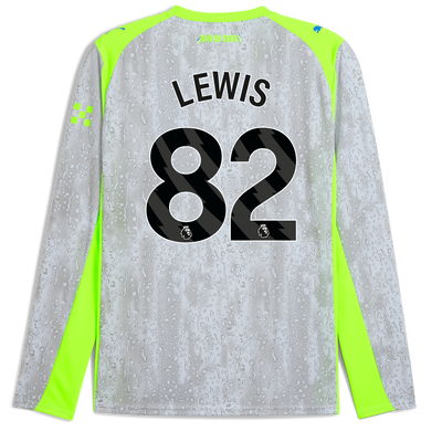 Maglia Third Autentica Manchester City 2025/26 a maniche lunghe con stampa di LEWIS 82 Printing