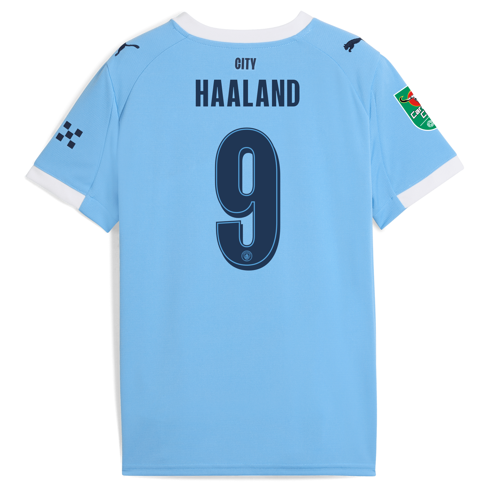 Kids' Manchester City Home Jersey 2025/26 With HAALAND 9 Printing