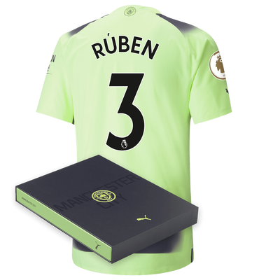 Manchester City Authentic Third Jersey 2022/23 with RÚBEN 3 printing in Gift Box