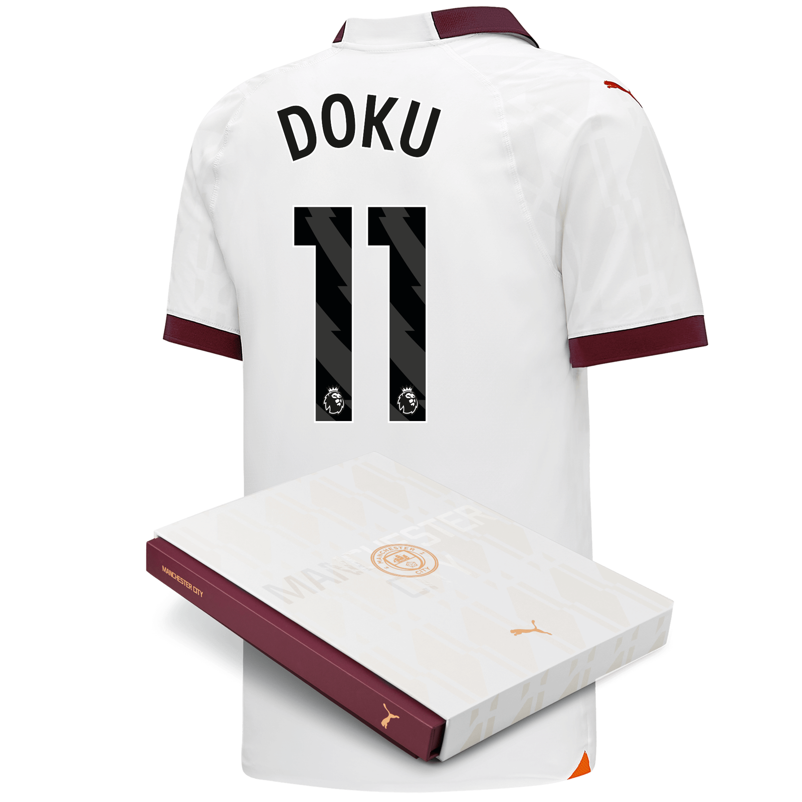 Manchester City Authentic Away Jersey 2023/24 with DOKU 11 printing in Gift  Box