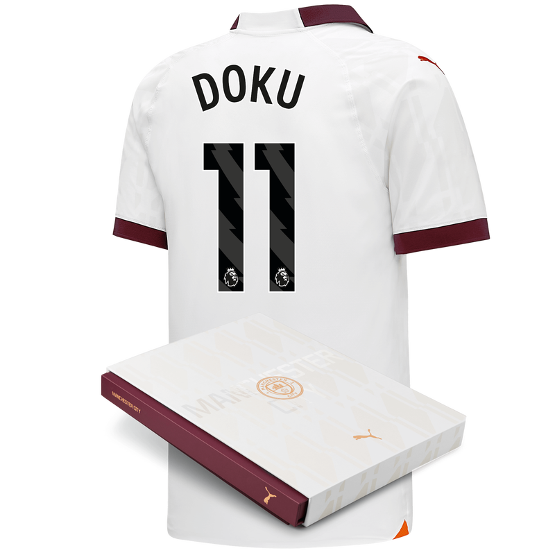 Manchester City Authentic Away Jersey 2023/24 with DOKU 11 printing in ...