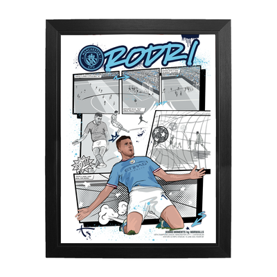 Manchester City x Murwalls Rodri Iconic Moments Framed Print