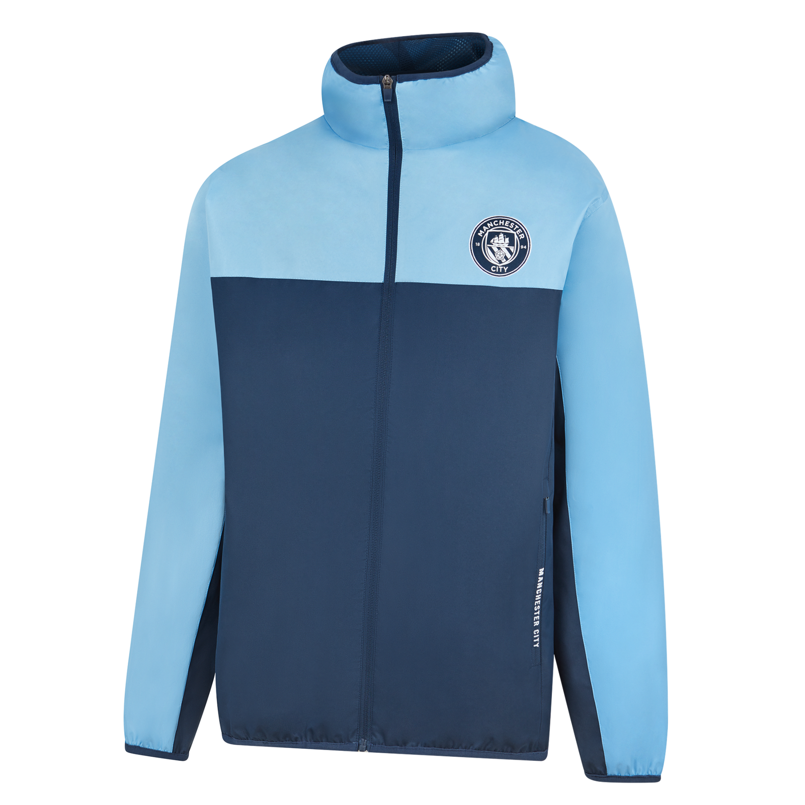Man City Showerproof Jacket Blue Check Out All Manchester City Outerwear Products Online Official Manchester City FC Store