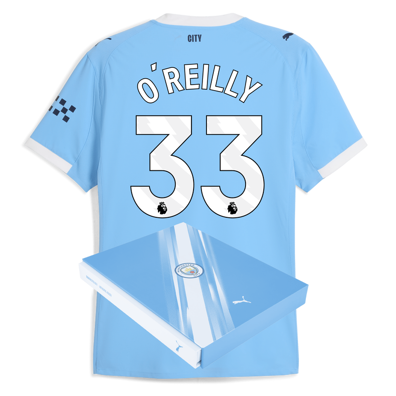 Manchester City Home Authentic Jersey 2025/26 With O'REILLY 33 Printing