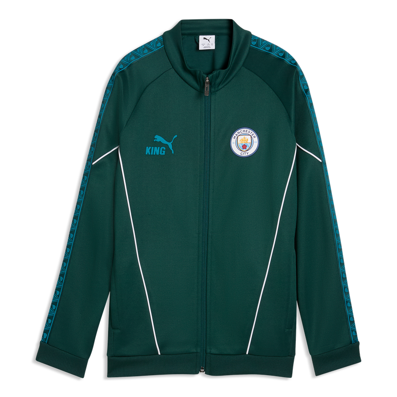 Kids' Man City Pre-Match KING Anthem Jacket green terrain-tropical blue - Check out all Manchester City outerwear products online