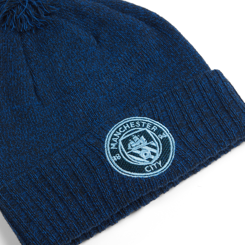 MCFC FW NAVY MARL BOBBLE HAT - NAVY
