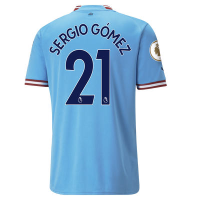 Camiseta 1ª Equipación Manchester City 2022/23 con estampado de SERGIO GÓMEZ 21