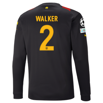 Manchester City Away Jersey 2022/23 long sleeve with WALKER 2 printing
