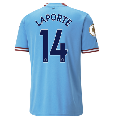 Manchester City Home Jersey 2022/23 with LAPORTE 14 printing