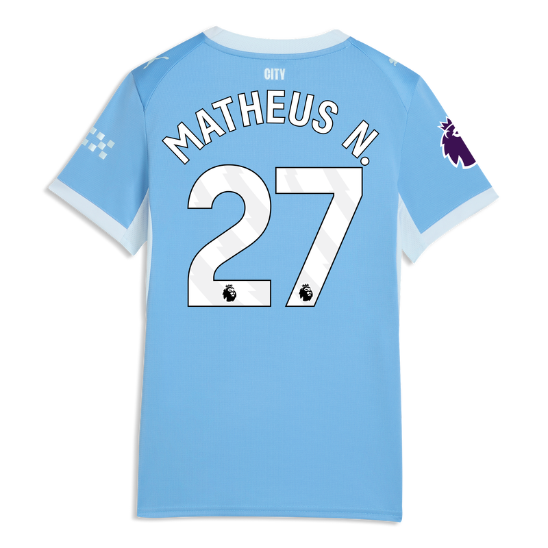 Women's Man City Home Jersey 2026/27 With MATHEUS N. 27 Printing  blue-icy blue - Check out all Manchester City t-shirts online