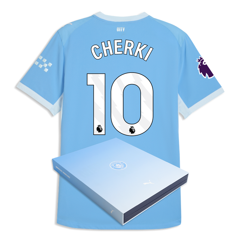 Man City Home Authentic Jersey 2026/27 With CHERKI 10 Printing in Gift Box  blue-icy blue - Check out all Manchester City t-shirts online