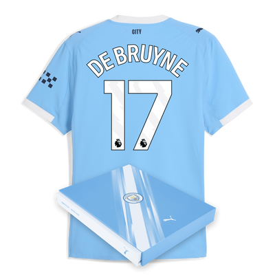 Maglia Home Authentic Manchester City 2025/26 con stampa DE BRUYNE 17 in confezione regalo