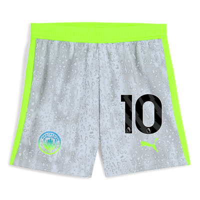 Kids' Manchester City Football Shorts 2025/26 with #10