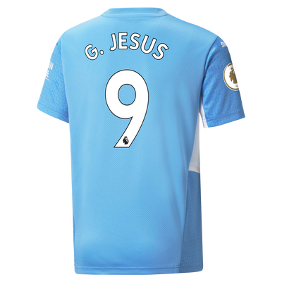Kids Manchester City Home Shirt 21/22 with Gabriel Jesus printing