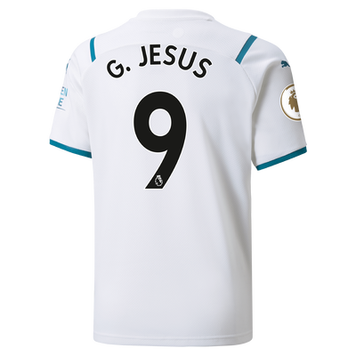 Kids Manchester City Away Shirt 21/22 with Gabriel Jesus printing