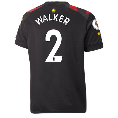 Kids' Manchester City Away Jersey 2022/23 with WALKER 2 printing