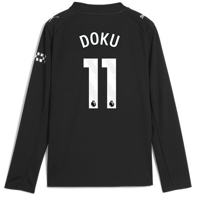 Camiseta de Visitante de manga larga del Manchester City para Niños 2025/26 Con Estampado DOKU 11
