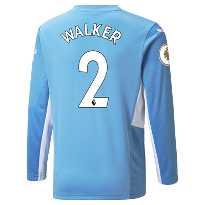 Manchester City Home Longsleeve Shirt 21/22 with Kyle Walker printing