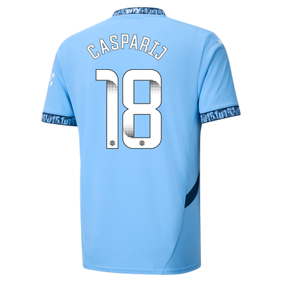 Manchester City Heimtrikot 2024/25 mit CASPARIJ 18 Aufdruck