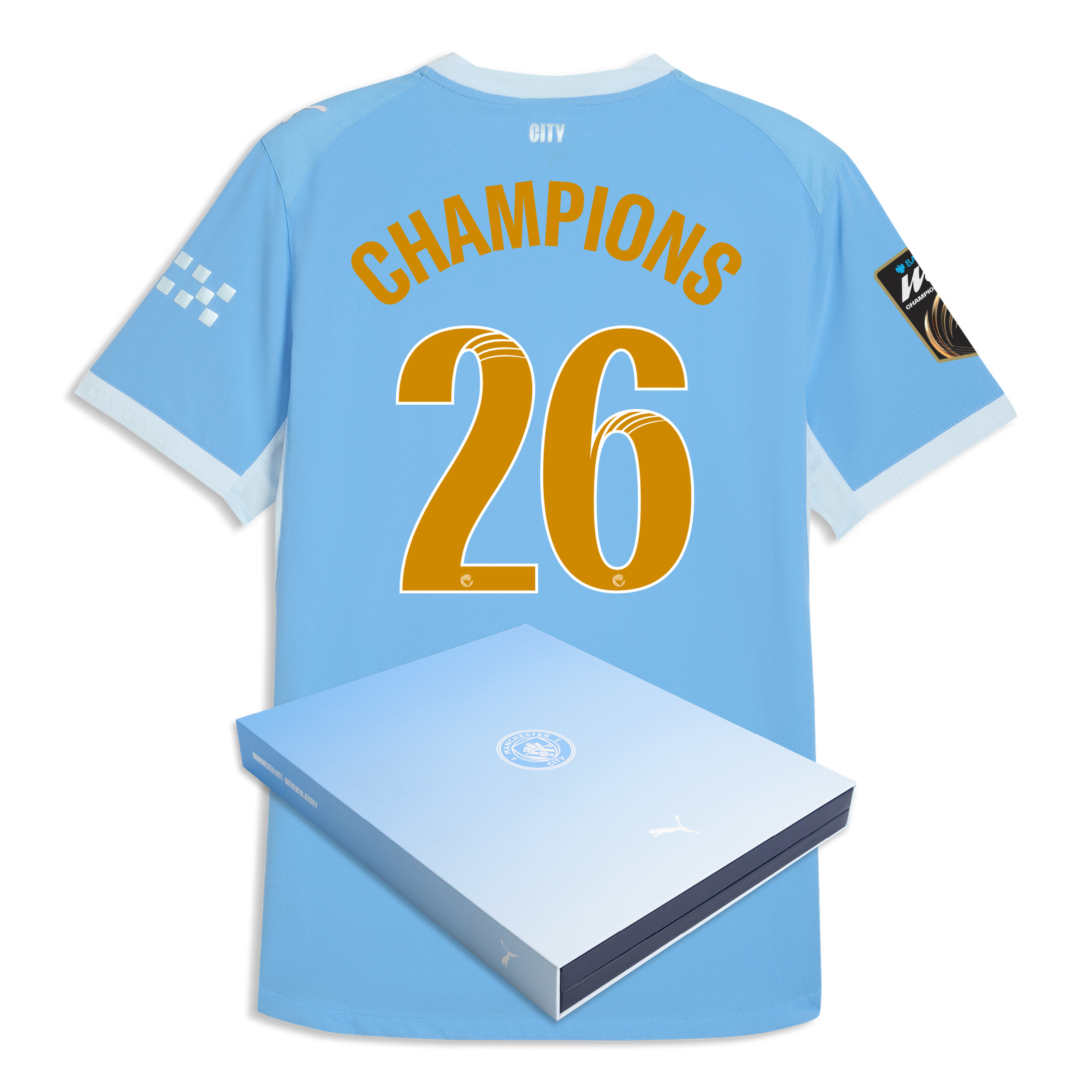 Manchester City Home Authentic Jersey 2026/27 With CHAMPIONS 26