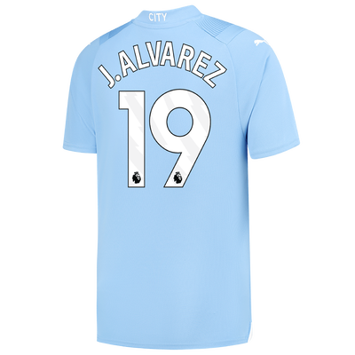 Manchester City Thuisshirt 2023/24 met J. ALVAREZ 19 bedrukking