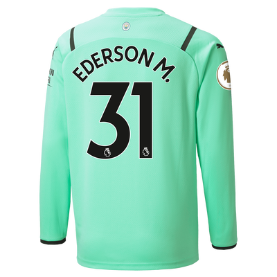 Kids Manchester City 3rd Goalkeeper Shirt 21/22 with Ederson printing