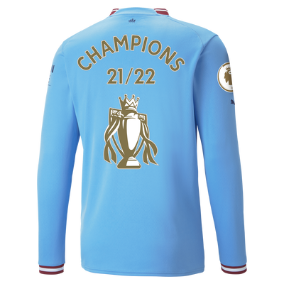 Manchester City Home Jersey/23 Long Sleeve with CHAMPIONS printing