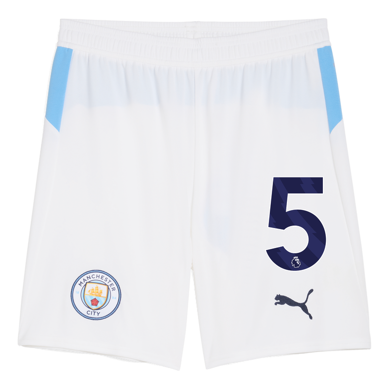 Man City Football Shorts 2025/26 with #5 white - Size S from polyester for males  - Official Manchester City FC store