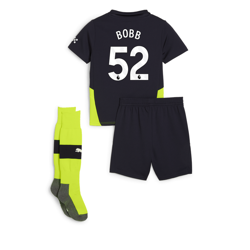 Man City Away Mini Kit 24/25 With BOBB 52 Printing new navy unisex - Size 2/3 from polyester  - Official Manchester City FC store