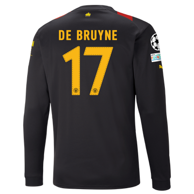 Manchester City Away Jersey 2022/23 long sleeve with DE BRUYNE 17 printing