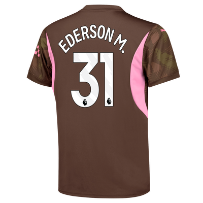 Kids' Manchester City Goalkeeper Jersey 2024/25 With EDERSON M. 31 Printing
