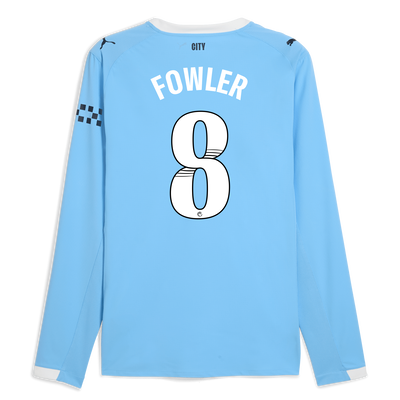 Manchester City Home Authentic Jersey 2025/26 Long Sleeve With FOWLER 8 Printing
