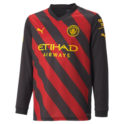 Kids' Manchester City Away Jersey 2022/23 long sleeve