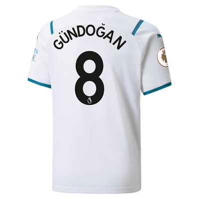 Kids Manchester City Away Shirt 21/22 with İlkay Gündoğan printing