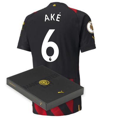 Camiseta Authentic 2ª Equipación Manchester City 2022/23 con estampado de AKÉ 6 en caja de regalo