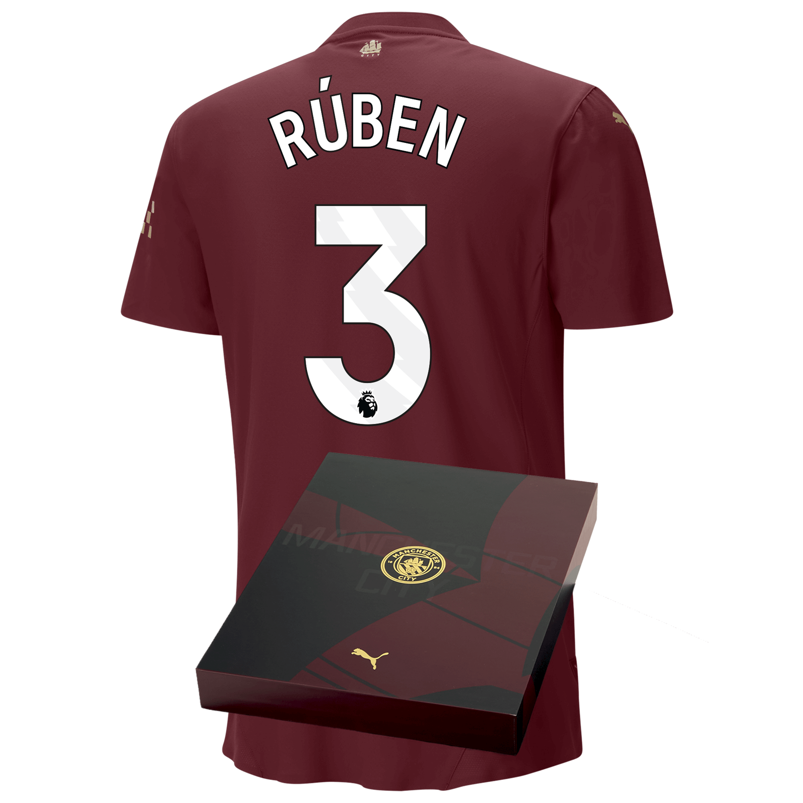 Manchester City Authentic Third Jersey 2024 25 with RUBEN 3 printing in Gift Box Official Man City Store