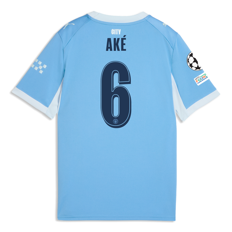 Kids' Man City Home Jersey 2026/27 With AKÉ 6 Printing  blue-icy blue - Check out all Manchester City t-shirts online - Official Manchester City FC store