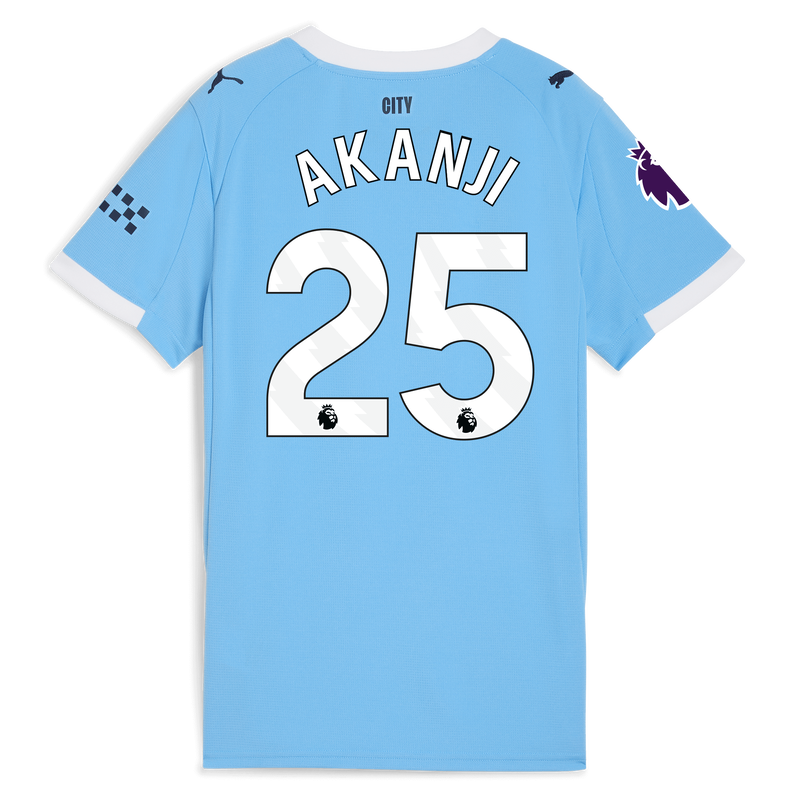 Women's Man City Home Jersey 2025/26 With AKANJI 25 Printing  blue - Size M from polyester for females  - Official Manchester City FC store