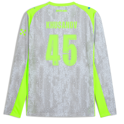 Manchester City Third Jersey 2025/26 Long Sleeve With KHUSANOV 45 Printing